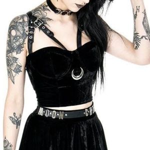 Crescent moon harness top